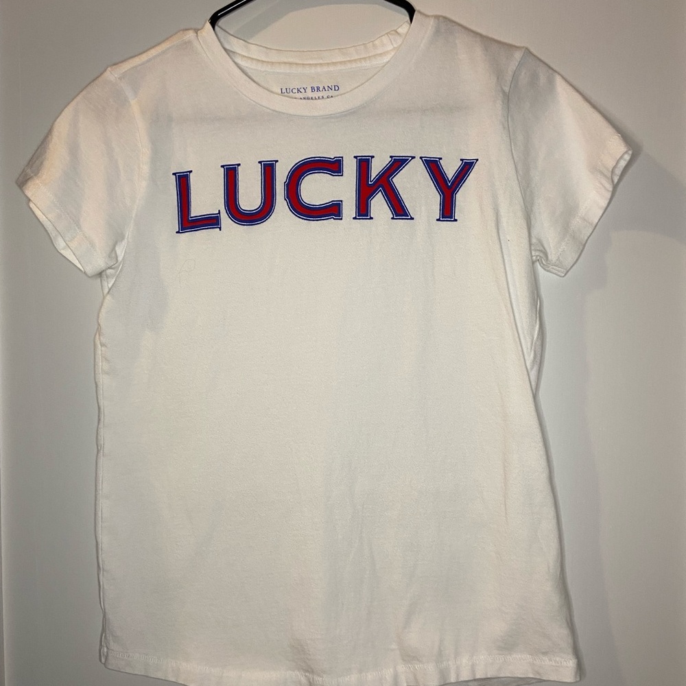 White graphic Lucky Brand Tee